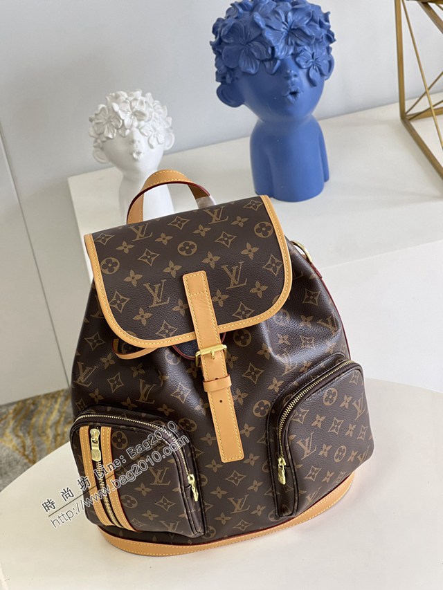 LV專櫃2023新款帆布中古雙肩包 M40107老花 路易威登老花男士背包雙肩包 dn1060